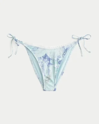 Bas de bikini audacieux avec bordure style crochet et liens sur les côtés