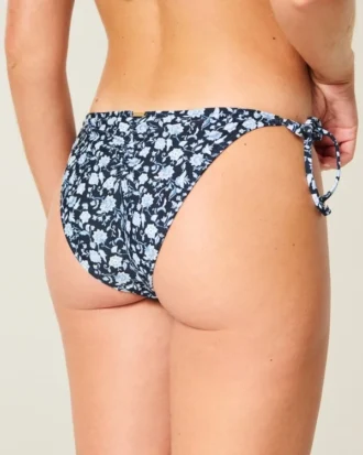 Bas de bikini audacieux avec bordure style crochet et liens sur les côtés