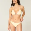 Bas de bikini audacieux à double bretelle et bordure style crochet