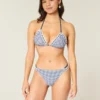 Bas de bikini audacieux à double bretelle et bordure style crochet