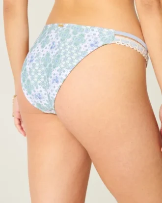 Bas de bikini audacieux à double bretelle et bordure style crochet