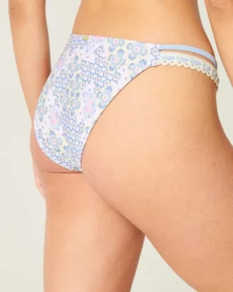 Bas de bikini audacieux à double bretelle et bordure style crochet