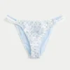 Bas de bikini audacieux à double bretelle et bordure style crochet