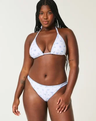 Bas de bikini à bretelles et broderies sur les cuisses