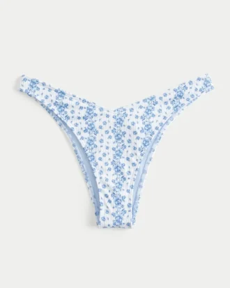 Bas de bikini échancré à taille en V et jambes hautes
