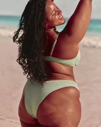 Bas de bikini Cheekiest à jambes hautes et côtes