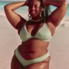 Bas de bikini Cheekiest à jambes hautes et côtes