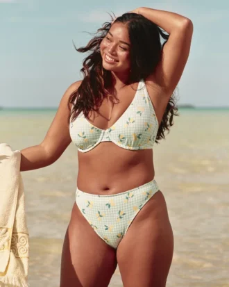 Bas de bikini Cheekiest à jambes hautes et côtes