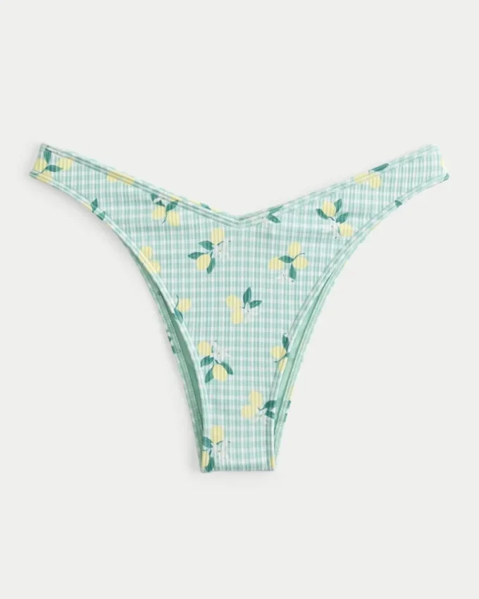 Bas de bikini Cheekiest à jambes hautes et côtes