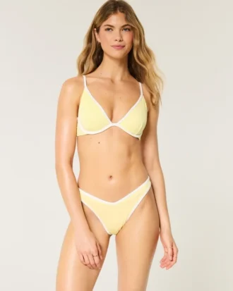Bas de bikini Cheekiest à taille en V et jambes hautes côtelées