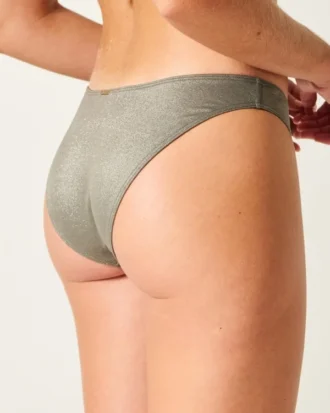Bas de bikini cheeky à taille haute et paillettes