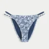 Bas de bikini effronté à double bretelle et bordure style crochet