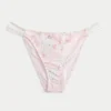 Bas de bikini effronté à jambes hautes et style crochet
