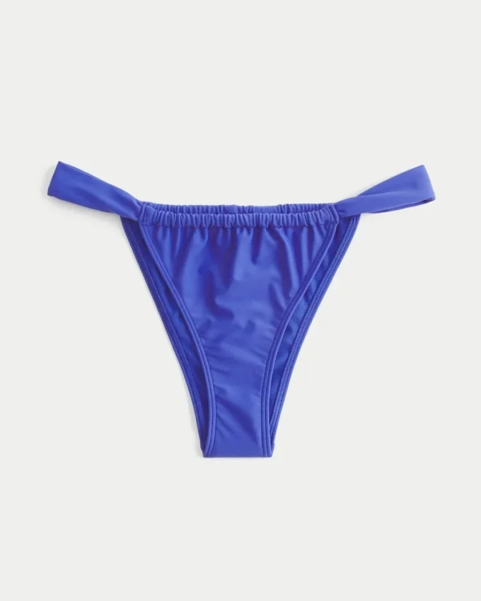 Bas de bikini à larges bretelles et coupe échancrée
