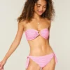 Bas de bikini à nouer sur les côtés et à coutures apparentes
