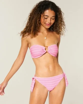 Bas de bikini à nouer sur les côtés et à coutures apparentes