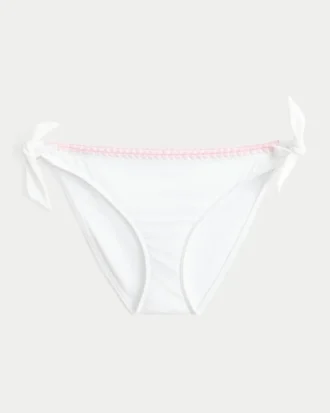 Bas de bikini à nouer sur les côtés et à coutures apparentes