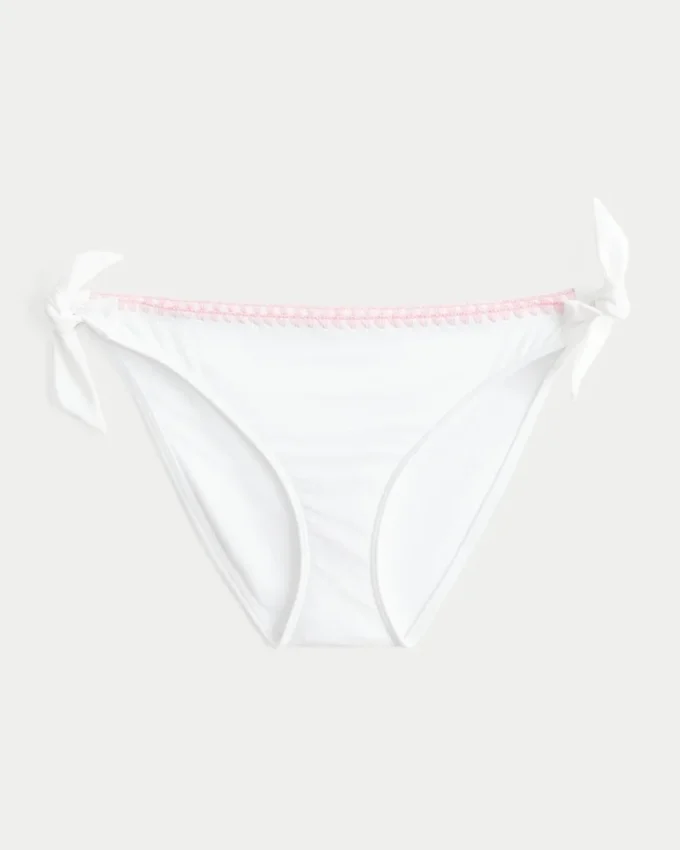 Bas de bikini à nouer sur les côtés et à coutures apparentes