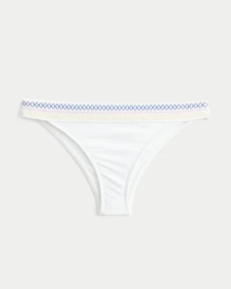 Bas de bikini smocké à taille haute et échancré