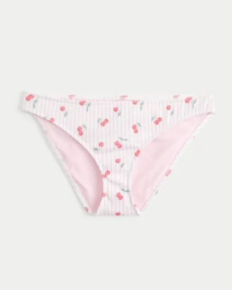 Bas de bikini taille basse côtelé