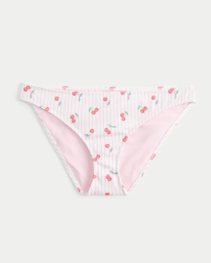Bas de bikini taille basse côtelé