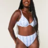 Bas de bikini taille haute à jambes échancrées et cheeks ribbés