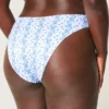 Bas de bikini taille haute à jambes échancrées et cheeks ribbés