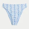 Bas de bikini taille haute à jambes échancrées et cheeks ribbés