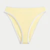 Bas de bikini taille haute à jambes échancrées et cheeks ribbés