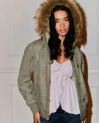 Blouson aviateur doublé de fausse fourrure