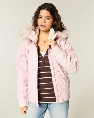Blouson aviateur doublé de fausse fourrure