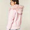 Blouson aviateur doublé de fausse fourrure Blouson aviateur doublé de fausse fourrure