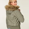 Blouson aviateur doublé de fausse fourrure Blouson aviateur doublé de fausse fourrure