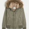 Blouson aviateur doublé de fausse fourrure Blouson aviateur doublé de fausse fourrure