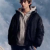 Blouson bomber zippé avec bordure en fausse fourrure Blouson bomber zippé avec bordure en fausse fourrure