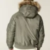 Blouson bomber zippé avec bordure en fausse fourrure Blouson bomber zippé avec bordure en fausse fourrure
