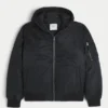 Blouson bomber zippé avec bordure en fausse fourrure Blouson bomber zippé avec bordure en fausse fourrure