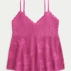 Caraco babydoll facile à porter, style broderie anglaise Caraco babydoll facile à porter, style broderie anglaise