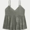 Caraco babydoll facile à porter, style broderie anglaise Caraco babydoll facile à porter, style broderie anglaise
