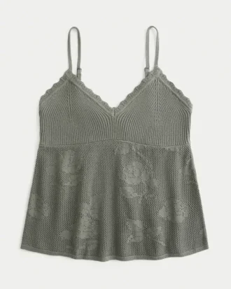 Caraco babydoll facile à porter, style broderie anglaise