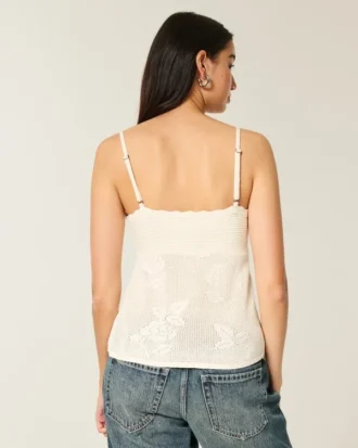 Caraco babydoll facile à porter, style broderie anglaise