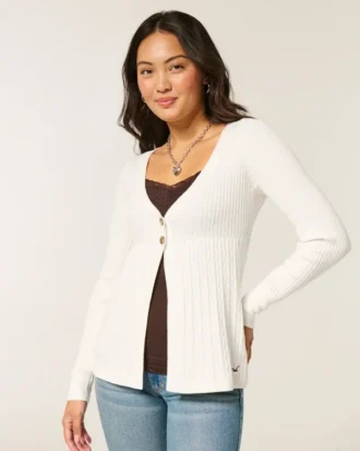 Cardigan babydoll à manches longues