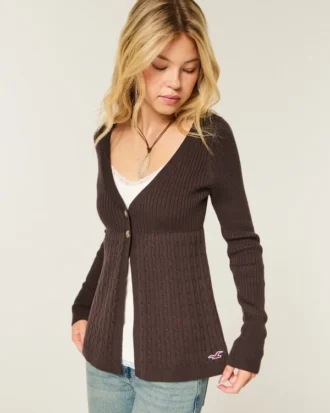 Cardigan babydoll à manches longues Cardigan babydoll à manches longues