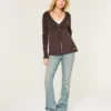 Cardigan babydoll à manches longues