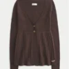 Cardigan babydoll à manches longues