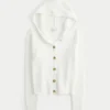 Cardigan à capuche et bordure en fausse fourrure Cardigan à capuche et bordure en fausse fourrure