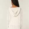Cardigan à capuche, mailles ouvertes, sans fermeture Cardigan à capuche, mailles ouvertes, sans fermeture