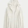 Cardigan à capuche, mailles ouvertes, sans fermeture Cardigan à capuche, mailles ouvertes, sans fermeture