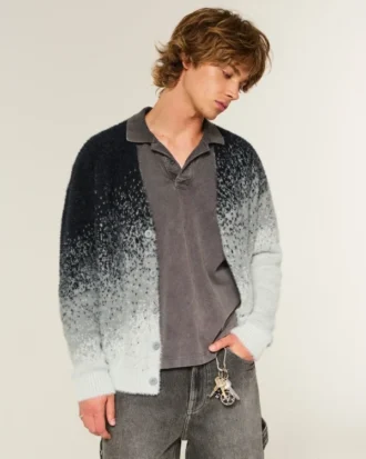 Cardigan carré à poils longs