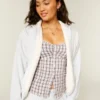 Cardigan en polaire sans fermeture doublé de fausse fourrure Cardigan en polaire sans fermeture doublé de fausse fourrure